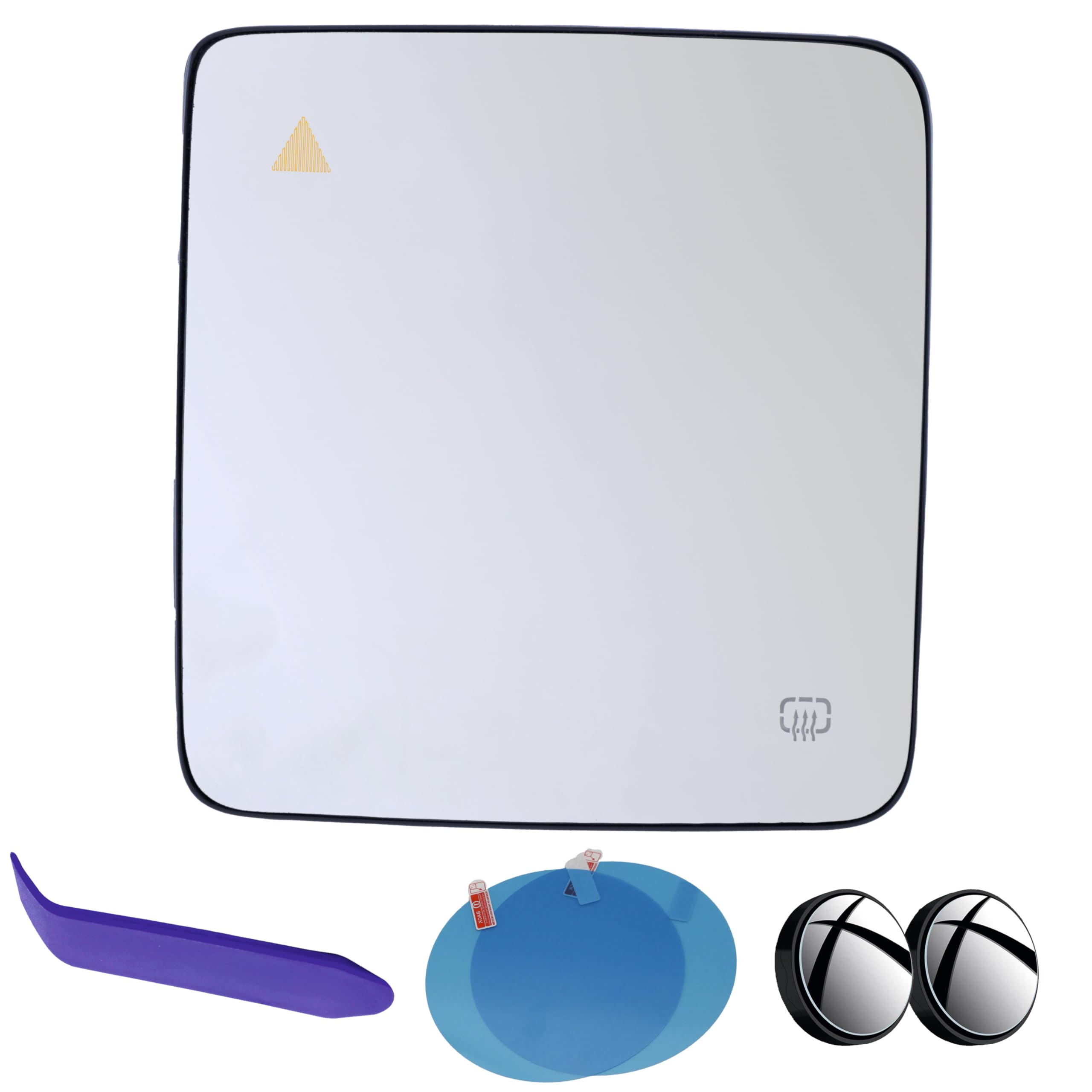 EAP Driver Side Mirror Glass Compatible with Jeep Wrangler 2018-2026, Jeep Gladiator 2020-2026, Heated with Blind Spot Without Auto Dimming 68361971AA