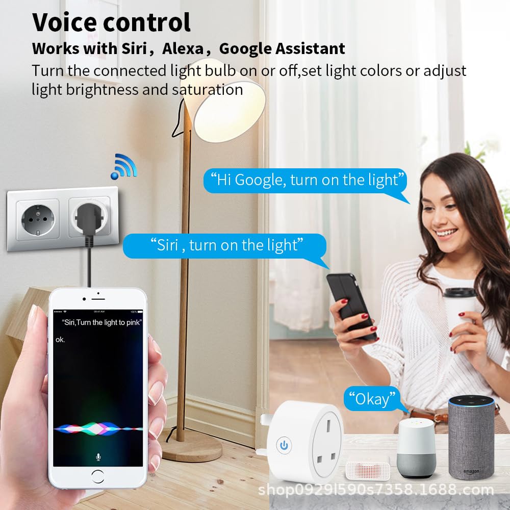 Zigbee Smart Plug Outlet Compatible with Alexa Google Assistant App and Voice Control ZigBee Hub Required UK 10A — view 6