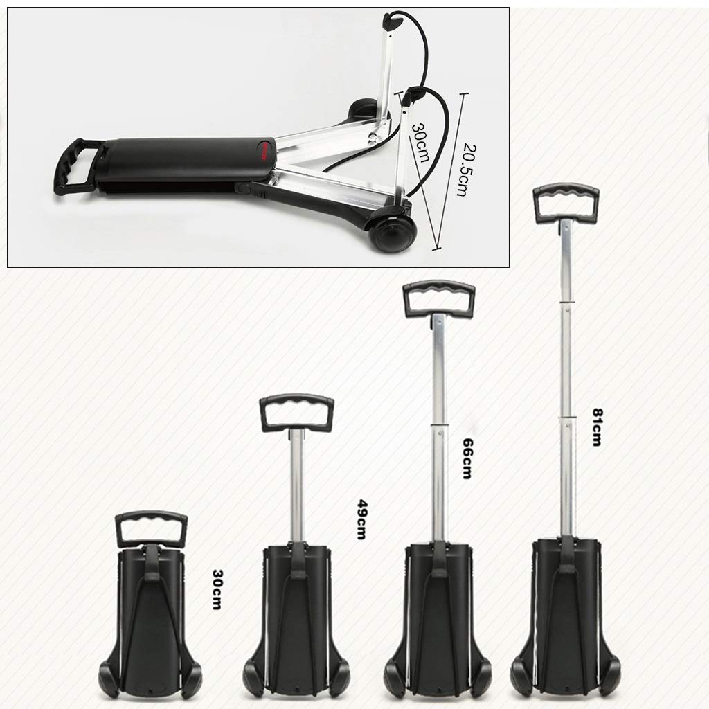 Carrellino Portabiancheria Portatile Pieghevole, Compatto e Leggero con Rotelle, Carrello per la Spesa, Carrello a Mano e Carrello con 2 Ruote per Bagagli, Viaggi, Traslochi, Shopping, Uso in Ufficio