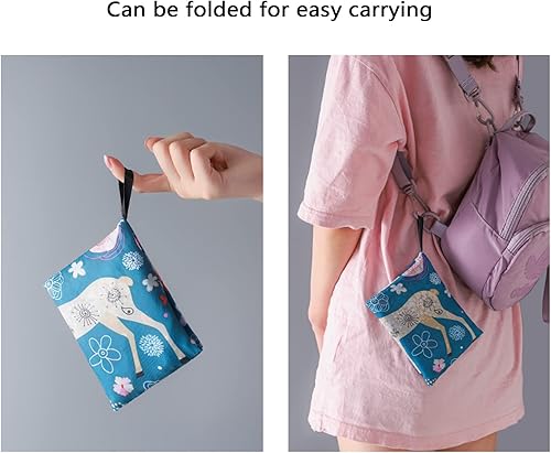 Miniatura 5 de N-KONGJIAN Bolsa de compras reutilizable, bolsa de comestibles plegable grande de Oxford, bolsas resistentes para comestibles