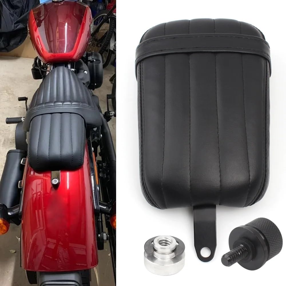 Coprisella per Moto Moto Nero Sedile Posteriore Sedile del Passeggero Cuscino del Passeggero W/Vite Dado Per Ha&rley 18-Up Per Softail Slim FLSL Street Bob FXBB Rivestimento Sella Moto