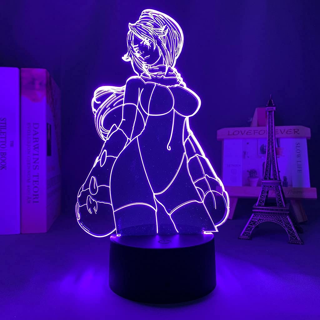 KJsdaADSA Anime 3D Yoruichi Shihouin Bleach Lamp for Bedroom Decor Night Light Cool Birthday Gift Acrylic Led Night Light 7 Colors Color