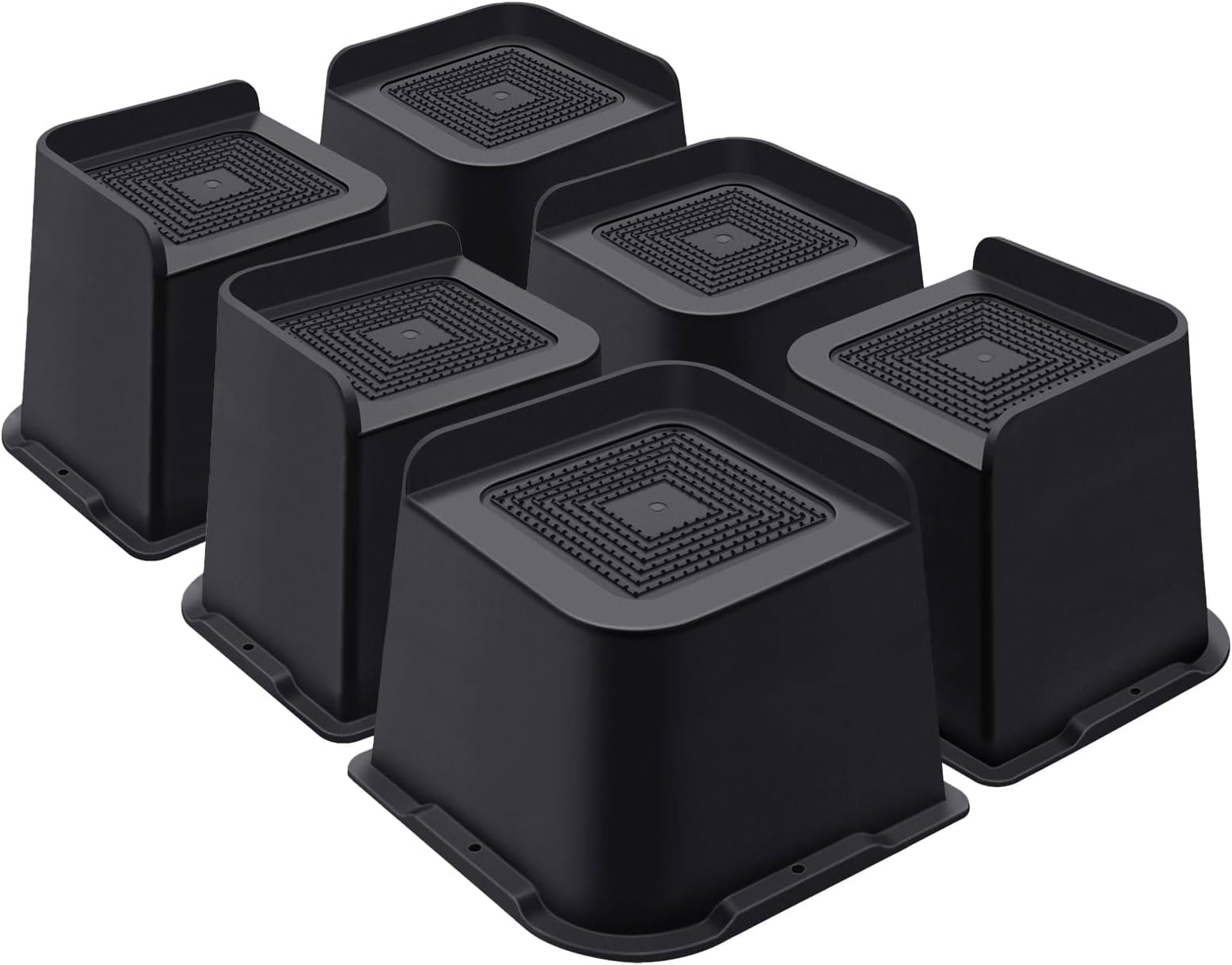 Bed Risers 4 Inch Heavy Duty, Furniture Risers for Bed Desk Table Sofa Couch,Oversized Bed Lifts Risers,Support up to 5000 Lbs(6 Pack Black)