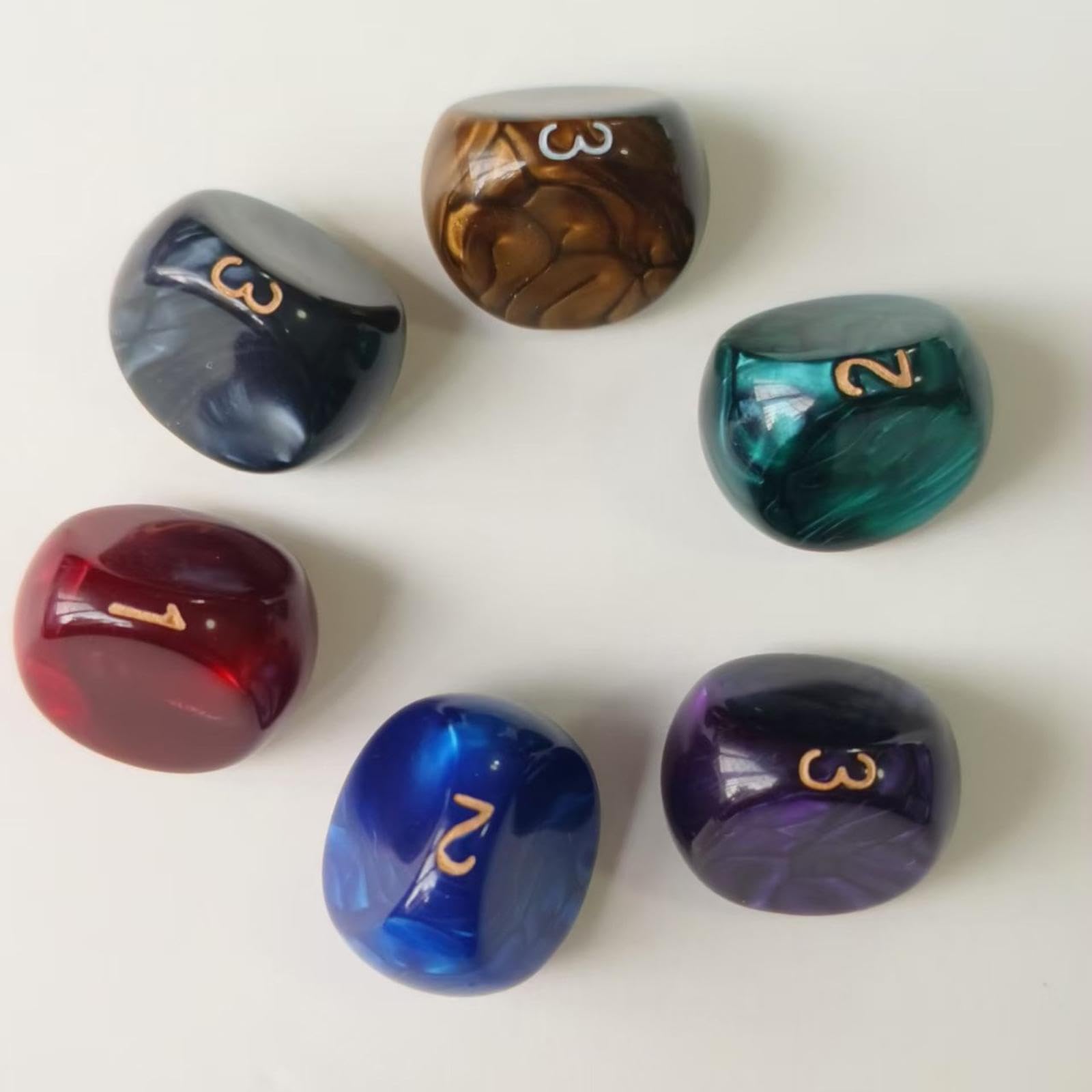 Set di 10 Dadi, Dadi da Gioco a 3 Facce, Giocattoli per l'intrattenimento, Articoli per Feste, Dadi in Acrilico per KTV, Giochi da Tavolo, Bar per, Rosso