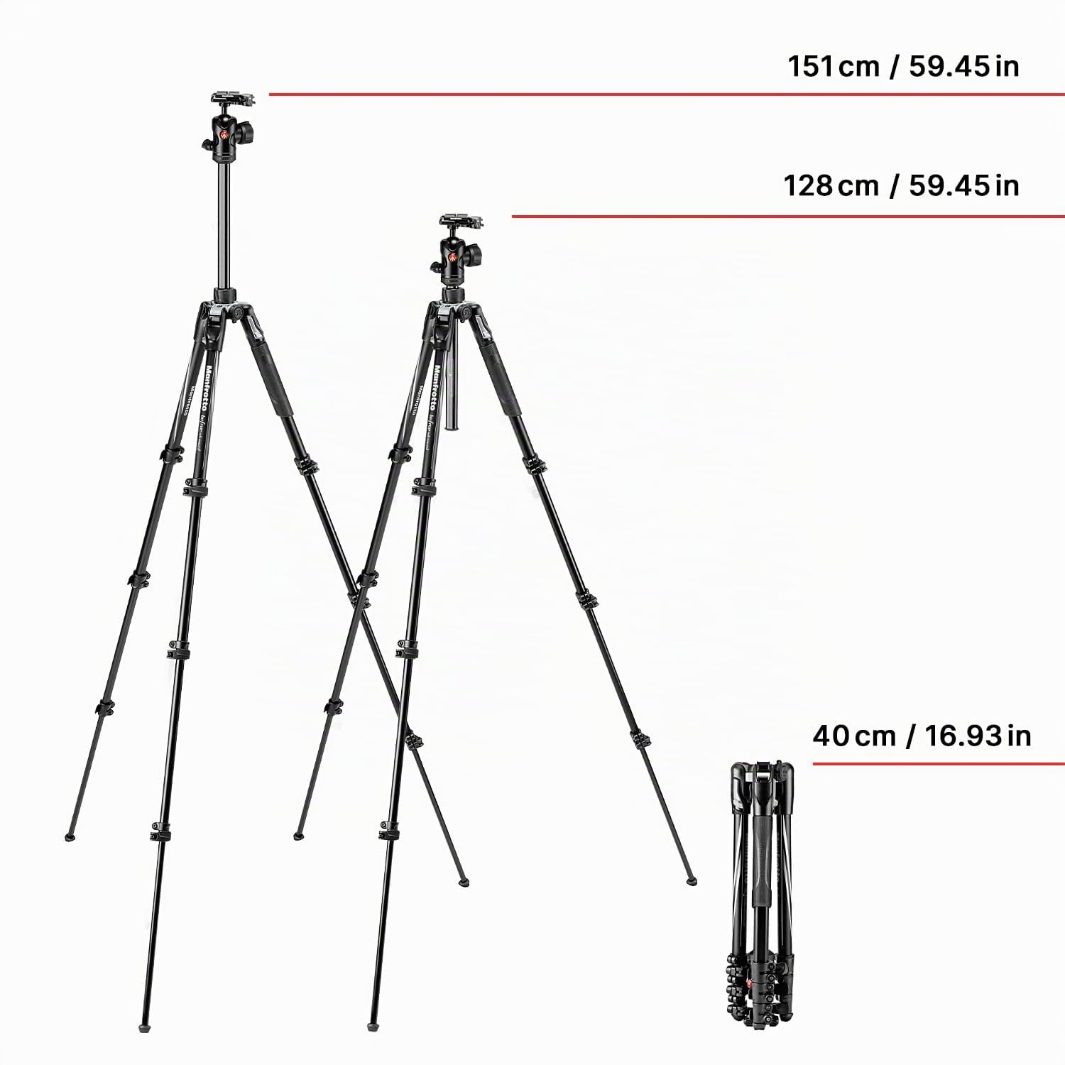 Manfrotto Befree Advanced Camera Tripod with Lever Closure, Portable and Compact Travel Tripod Kit with Ball Head, Aluminium Tripod for DSLR Reflex and Mirrorless Cameras, Camera Accessories