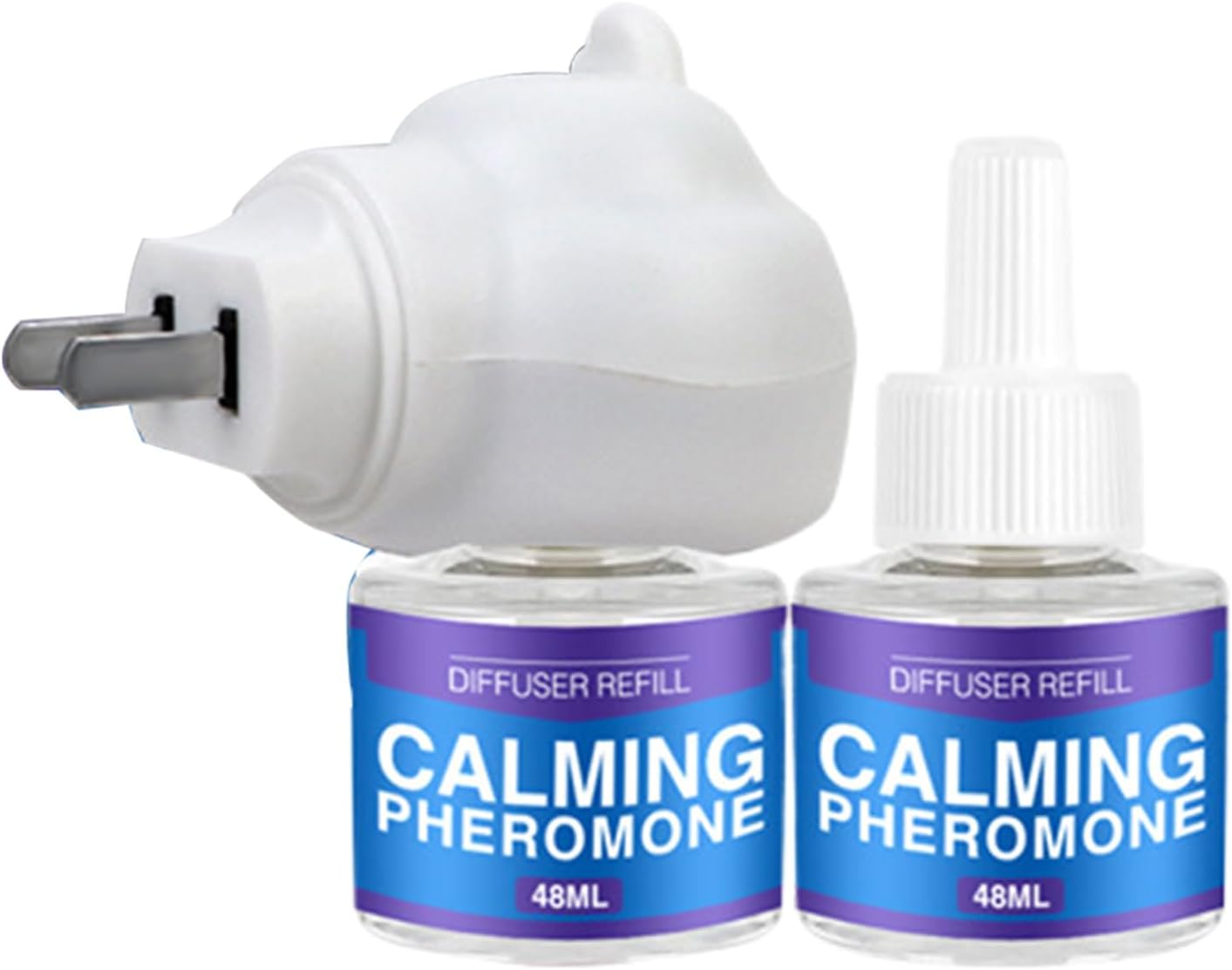 Dog Pheromone Diffuser – Pet Aggression Reduction Kit, Calming Relaxant with Refill, Indoor Outdoor Stress Relief | Soothing Solution for Puppies, Small, Medium, Large Dogs, Behavioral Support American standard flat plug - Image 1 of 8