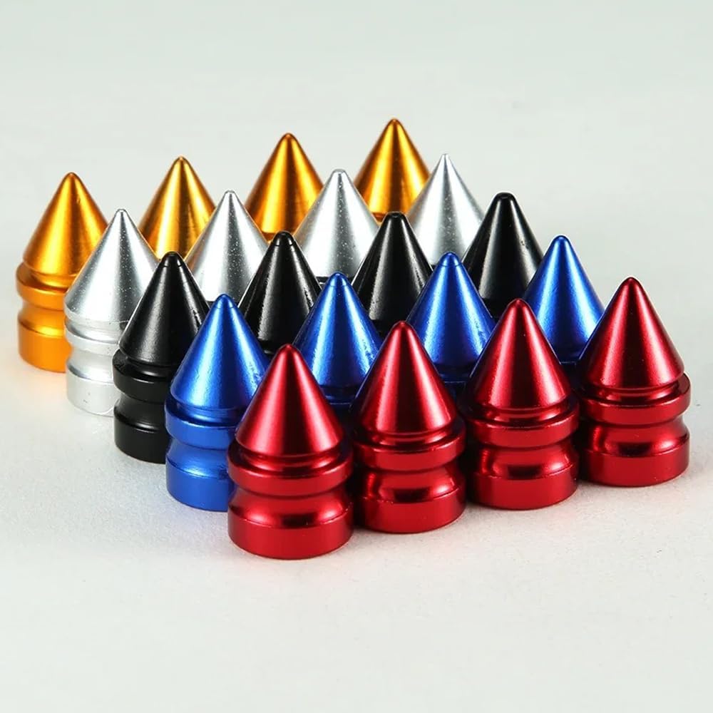 Valve Stem Caps 4Pcs/Set Aluminium Alloy Valve Stem Caps, Universal Fit Tire Stem Valve Caps for Cars Trucks Motorcycles Bikes