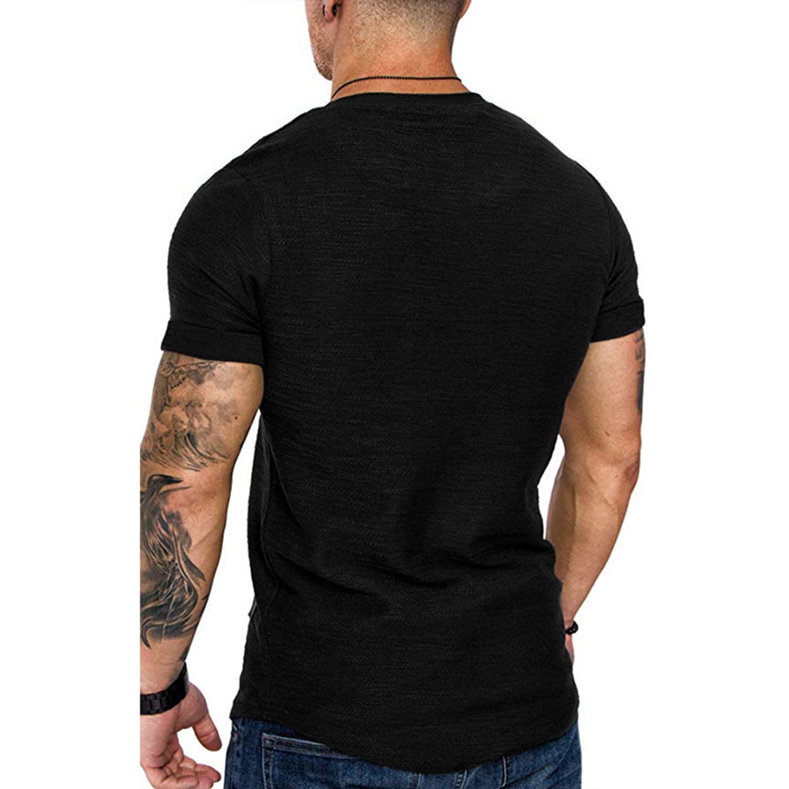 T-shirty z okrągłym dekoltem z krótkim rękawem czysta bawełna męskie rozciągliwe ponadwymiarowe szybkoschnące T-shirty oddychające wygodne