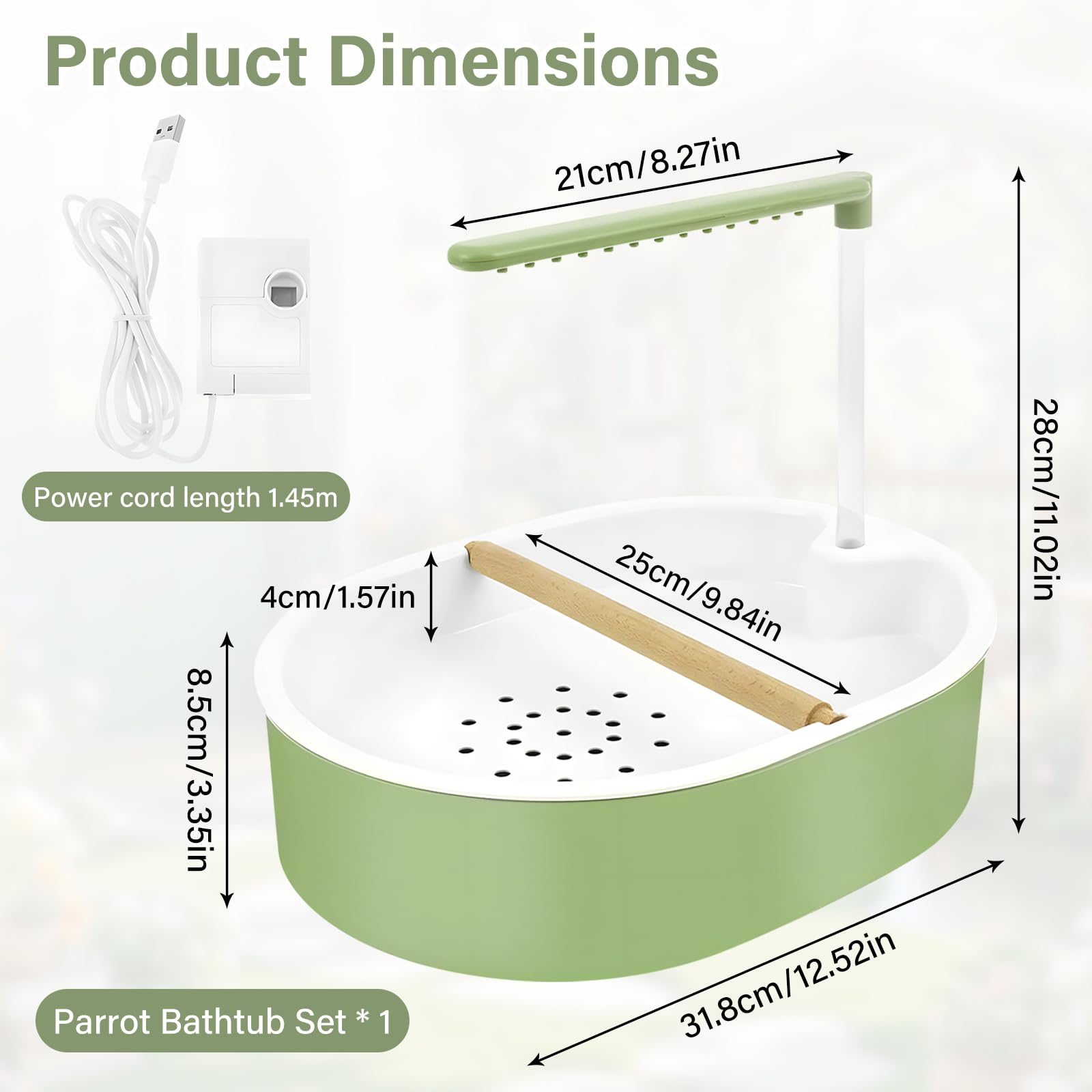 Baño automático para pájaros, ducha multifuncional para aves con sistema de circulación, ducha para periquitos, para pájaros pequeños, funcionamiento por USB, diversión en el baño para mascotas