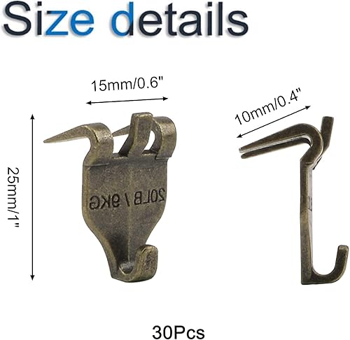 Miniatura 8 de Percha de cuadros para paneles de yeso con garra, 30 ganchos sin clavos, fácil de usar para paneles de yeso, ganchos para marcos de fotos, espejos
