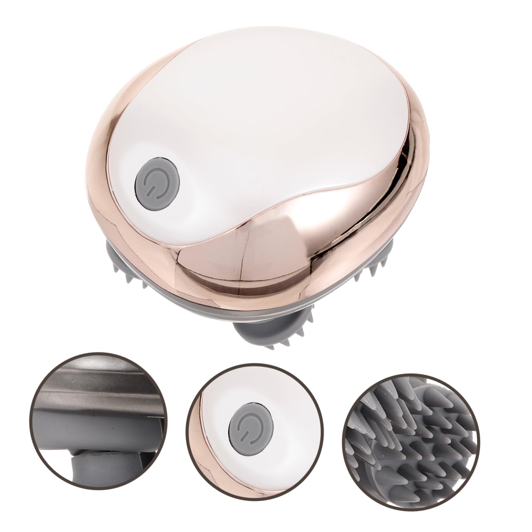 Mini Masajeador de Cabeza Eléctrico Técnicas de Masaje y Vibraciones Recargable Material Abs y Silicona, Adecuado para Ducha y Baño Relajante
