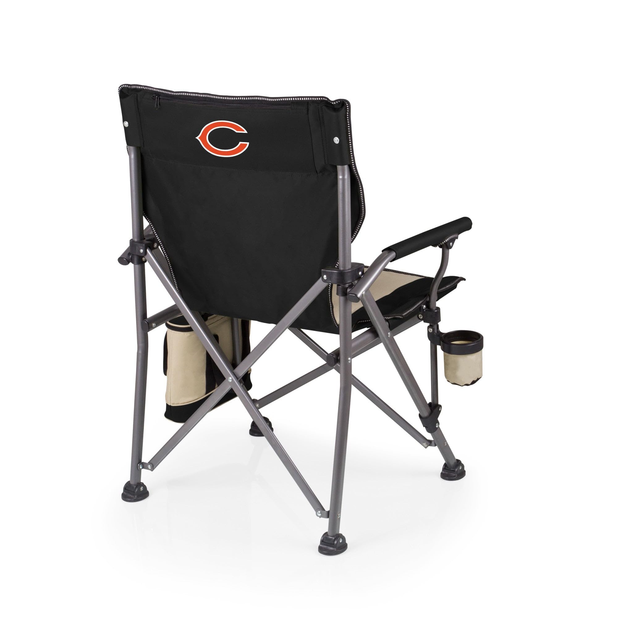 Picnic TIME NFL Unisex-Adult NFL Outlander Folding Camping Chair with Cooler, Heavy Duty Beach Chair