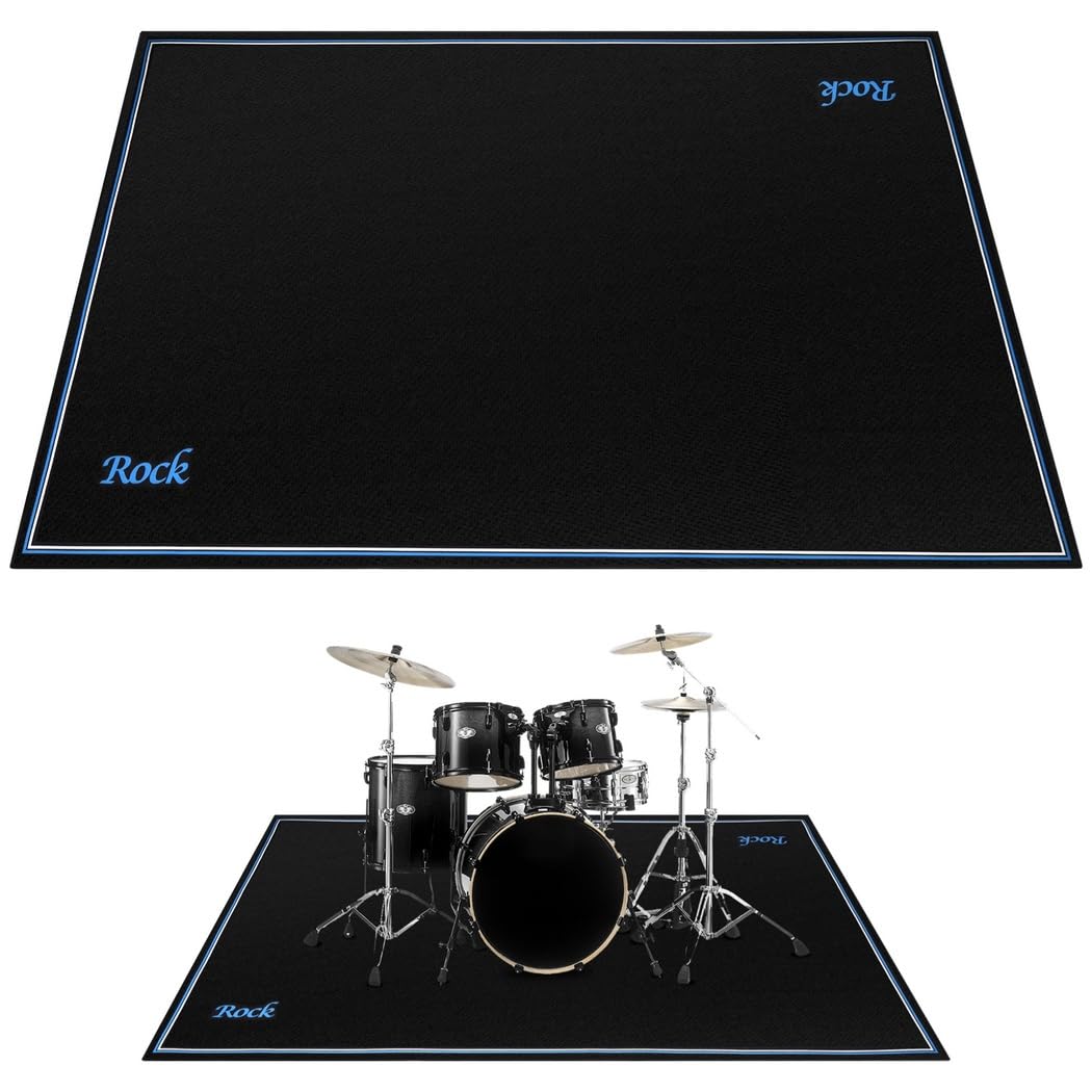 Drum Rug for Electric Drums, 47 X 63, Soundproof Mat for Drum Kits, Drum Accessories with Acoustic Noise Reduction and Floor Protection