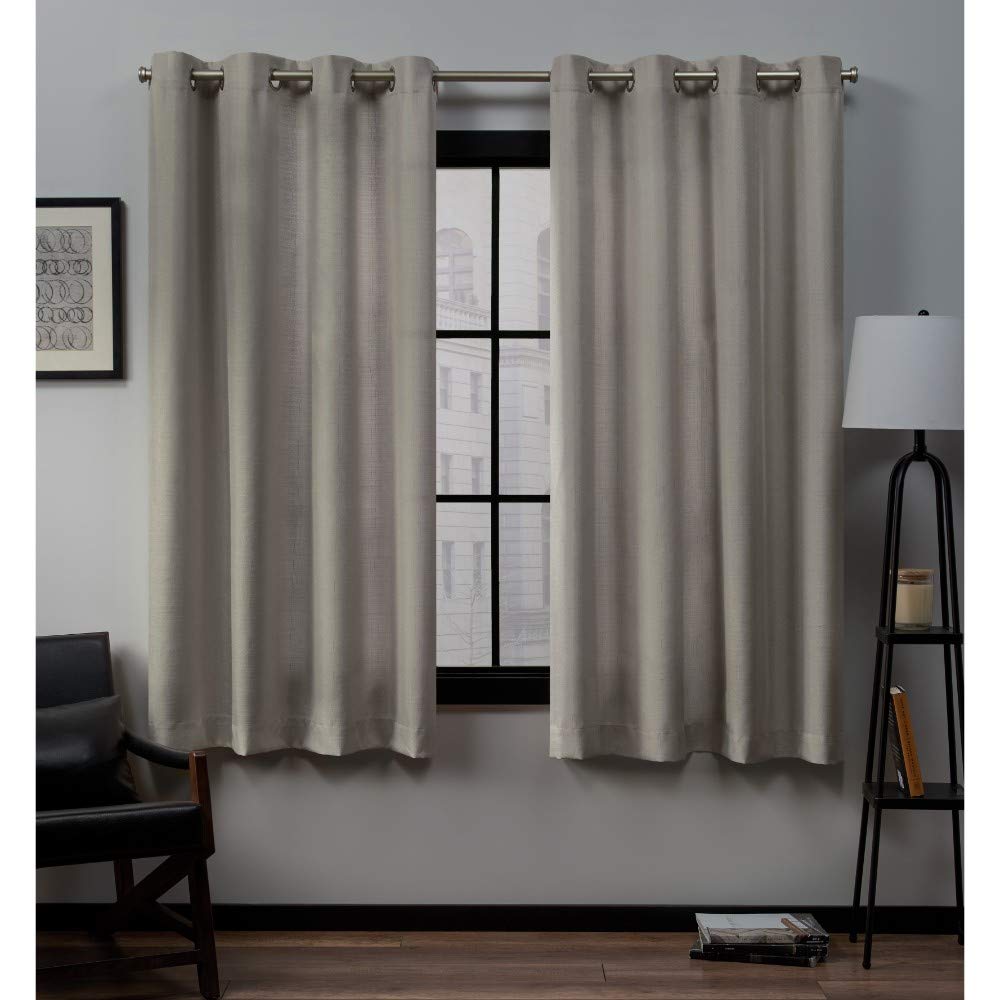 Exclusive Home Loha Linen Grommet Top Curtain Panel Pair, 54"x63", Vintage Linen
