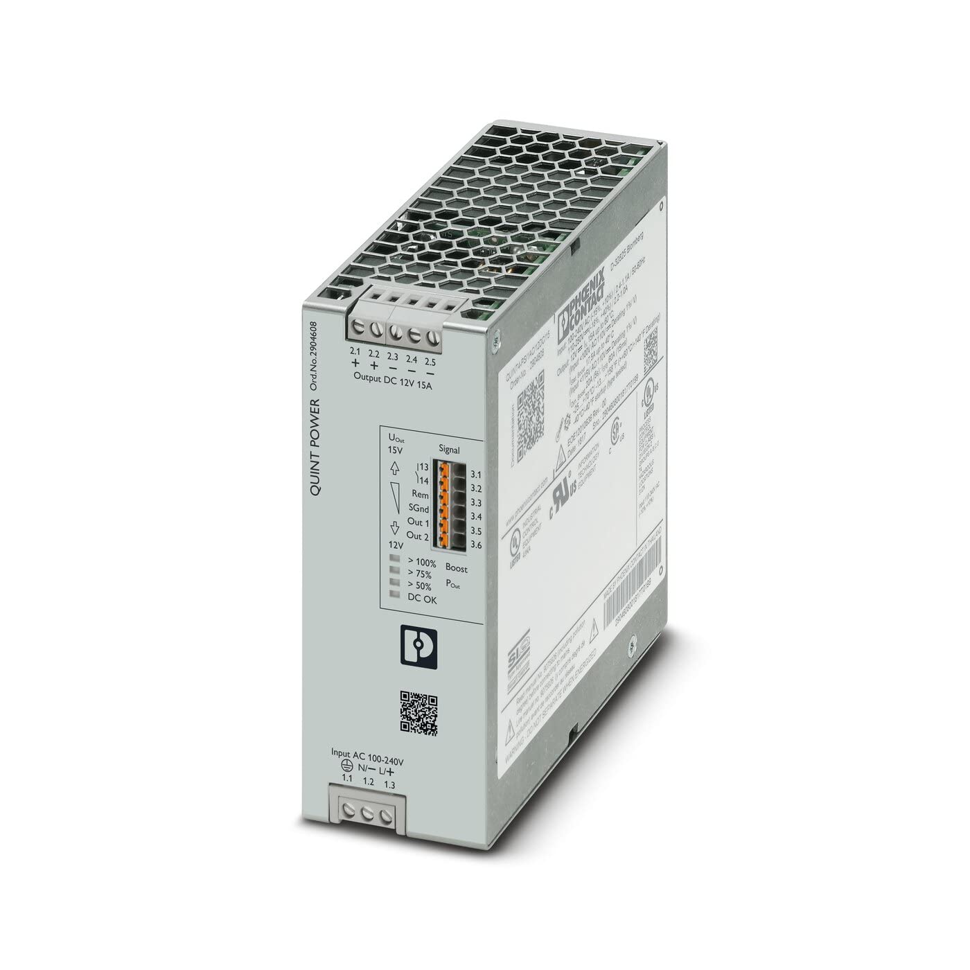 Power supply E:1p, A:12V DC/15A - DC power supply 100 240V / 12 15V 180W QUINT4PS.