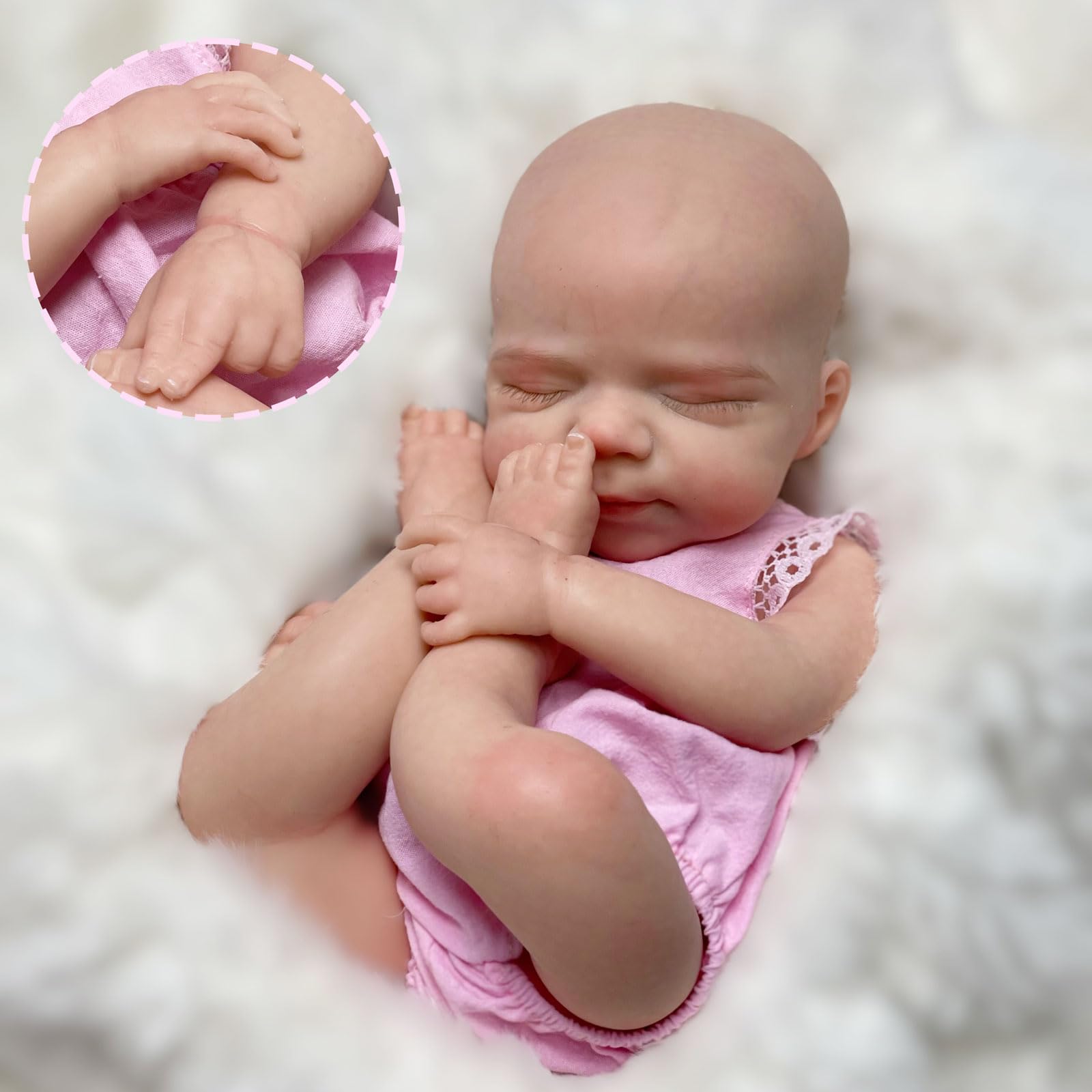 Gileutay 12inch/32cm Real Silicone Baby Doll Full Body Girl Realistic Reborn Dolls Lifelike Hand Painted Sleeping Newborn Babies for Toddlers - Image 3