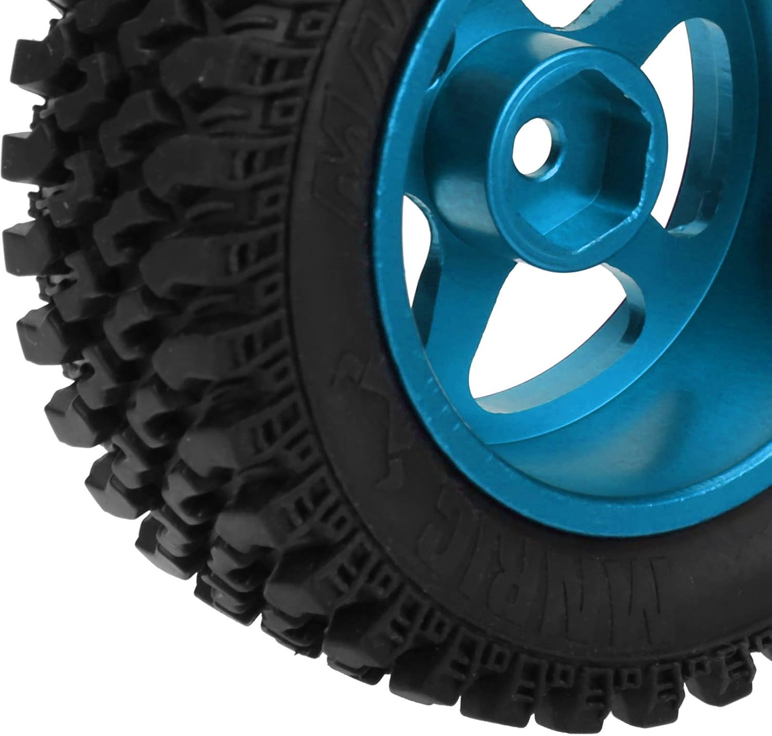 RC Metal Hub Tires, 4Pcs 1/12 RC Car Tires RC Tires Replacement Compatible for MN86 1/12 RC Car(blue)