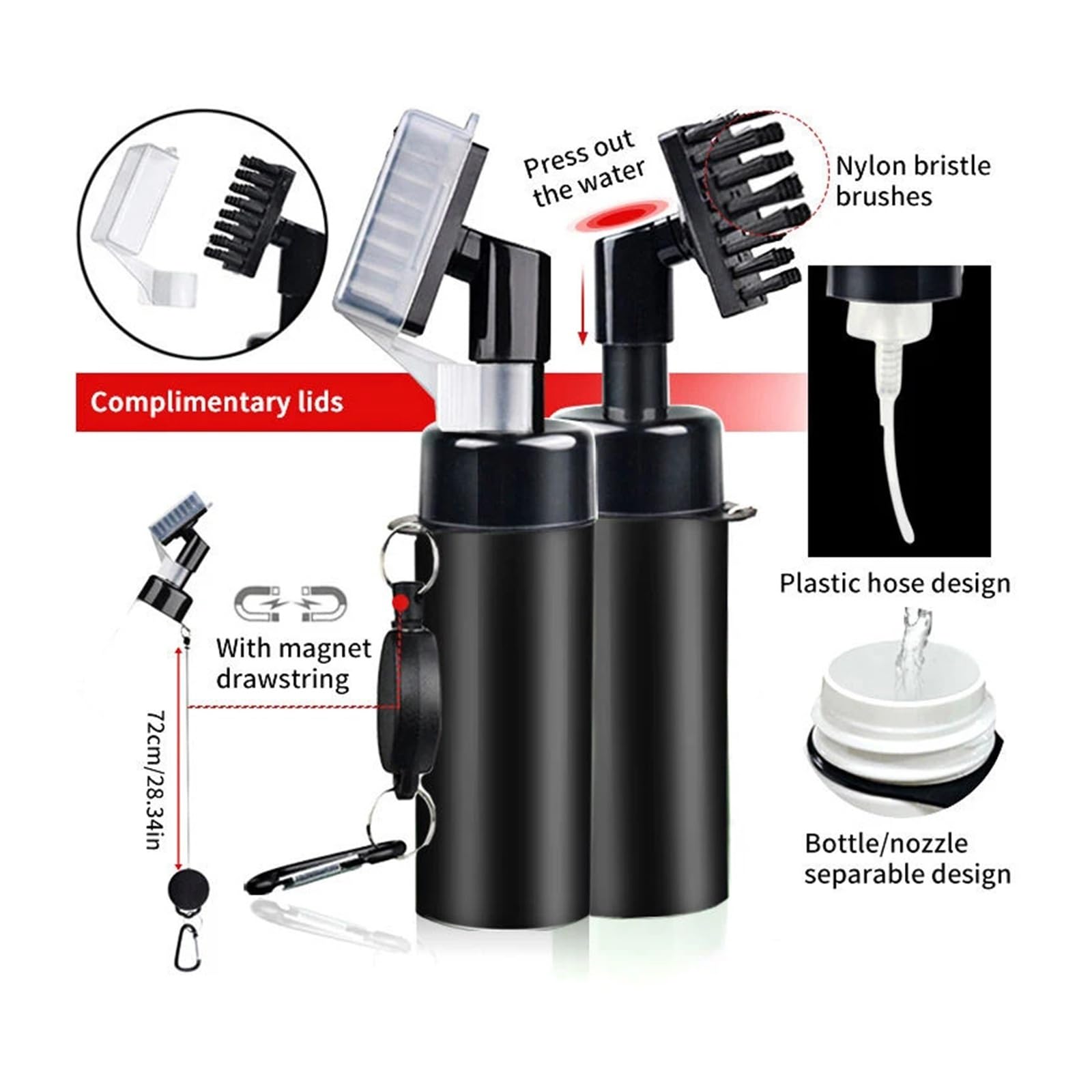 Kit de Limpieza de Palos de Golf 3 en 1, Toalla con pulverizador de Agua, Cepillo y Ranura, Juego de Herramientas de Limpieza portátil for Uso en Campos de Golf