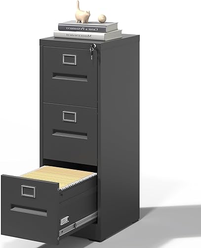 Vista 11 de Archivador de 2 cajones, archivadores verticales con cerradura para oficina en casa, archivador de acero de oficina resistente para colgar Blanco