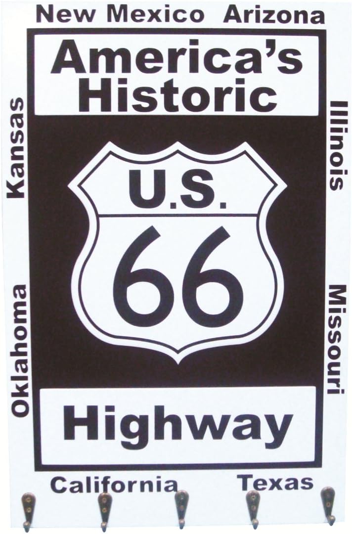 Route 66 Key Rack America's Historic US 66 Highway Father's Day Man Cave Garage Gift