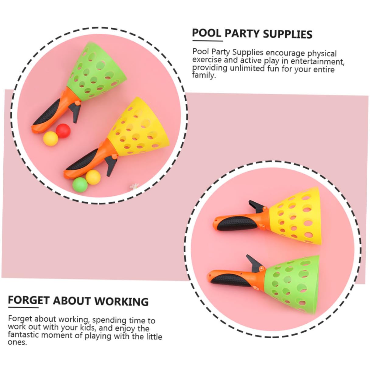 Set di Palline Chuck Ball 3 Paia in Plastico per Ragazzo Ragazza e Teenager | Gioco Lancio e Presa, 9 Palline Incluse, per Pool Party Colore Casuale