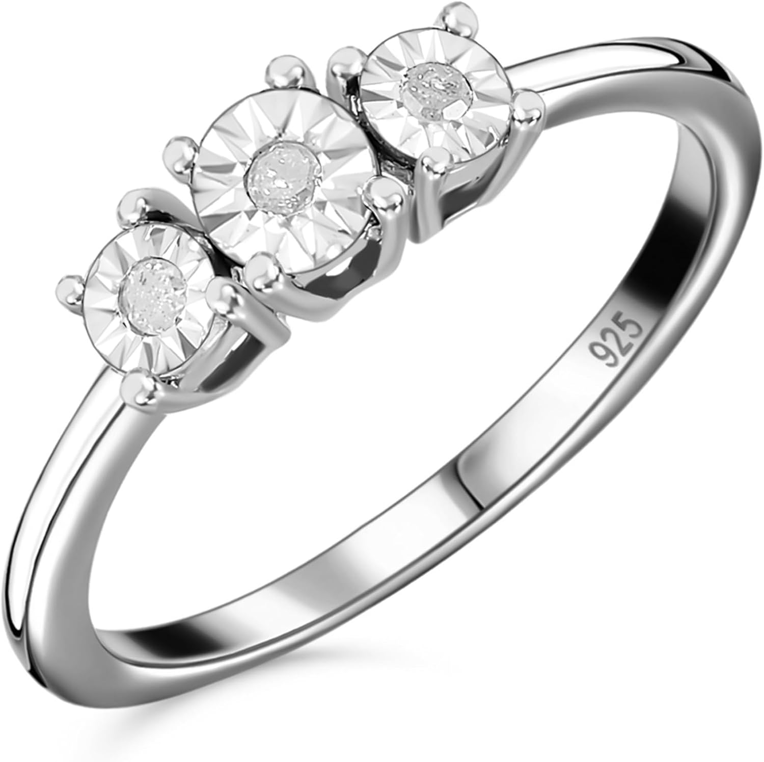 TJC Platinum Gold Plated Diamond Trilogy Ring for Kuwait Ubuy