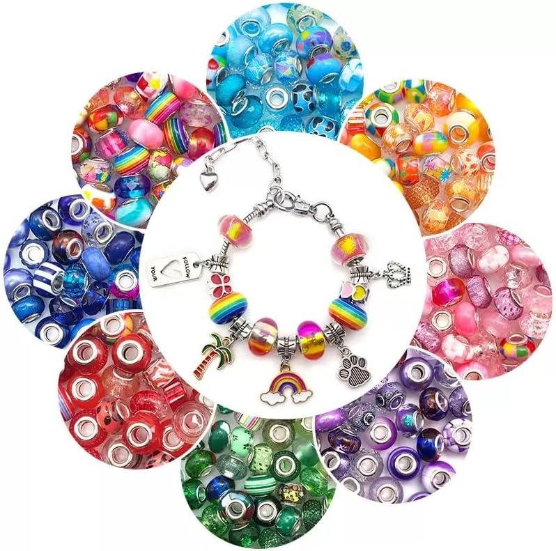 100pcs Large European Hole Beads Brown Round Iridescent Acrylic Bead Fairy Wand Garden Beads for DIY Crafting Necklace Bracelet Jewelry Making Keychain (Brown) - Image 7