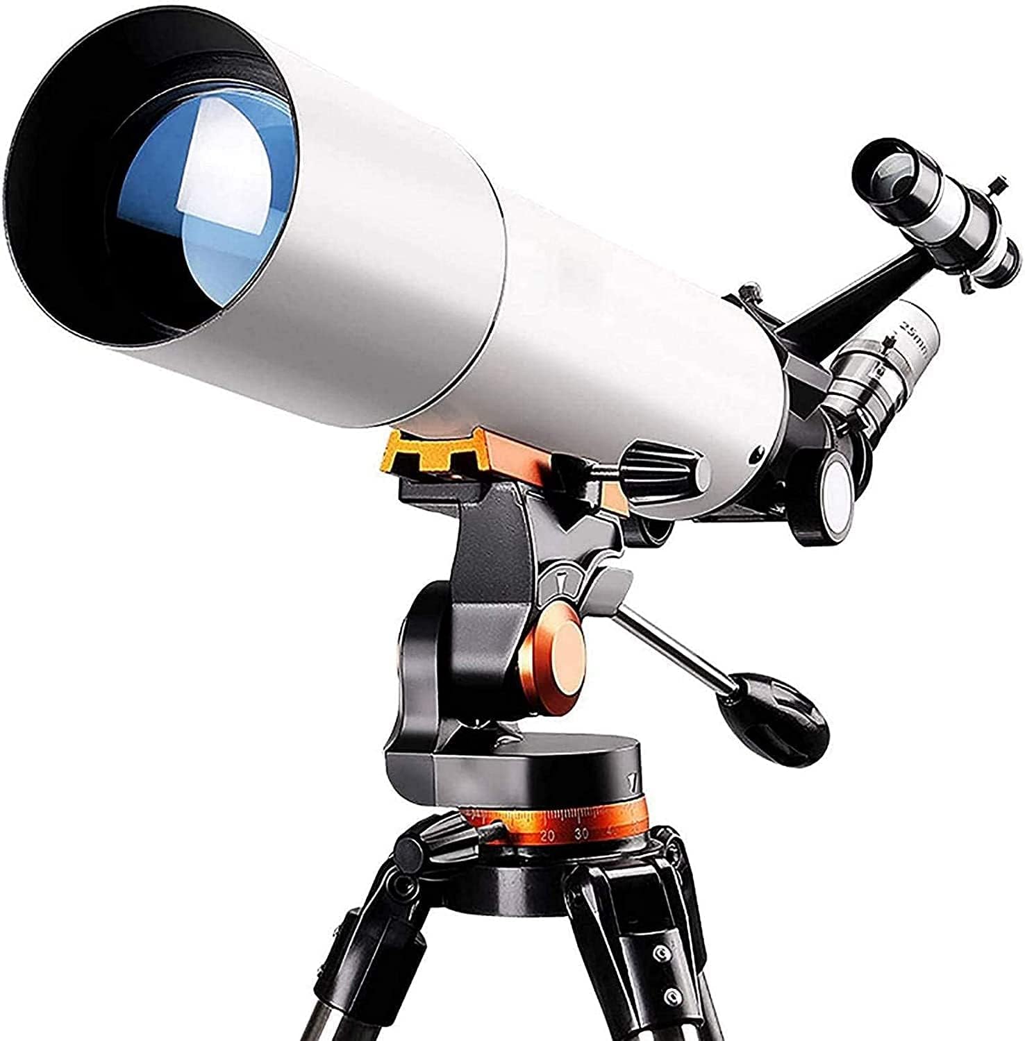 Astronomical Telescope,Profession Stargazing Telescopes for Adult Beginners,80mm Astronomy Refractor Telescope,with Adjustable Tripod,Eyepiece 10mm/25mm