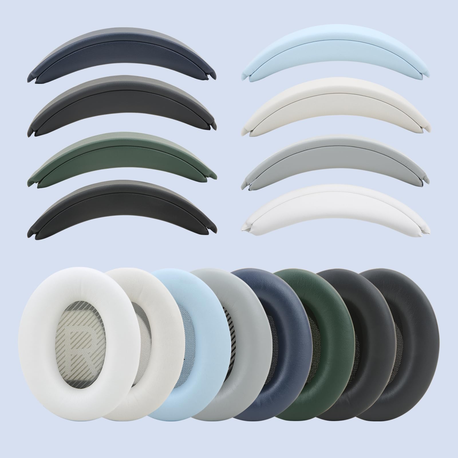 Almohadilla de repuesto para diadema y almohadillas para auriculares Bose QC35 QC45 con espuma viscoelástica de aislamiento de ruido (negro)