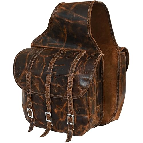 HILASON Western Leather Horse Saddle Bag for Trail