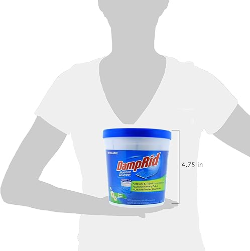 Miniatura 7 de DampRid Absorbedor de humedad recargable con aroma fresco, taza de 10.5 onzas, atrapa la humedad para un aire más fresco y limpio