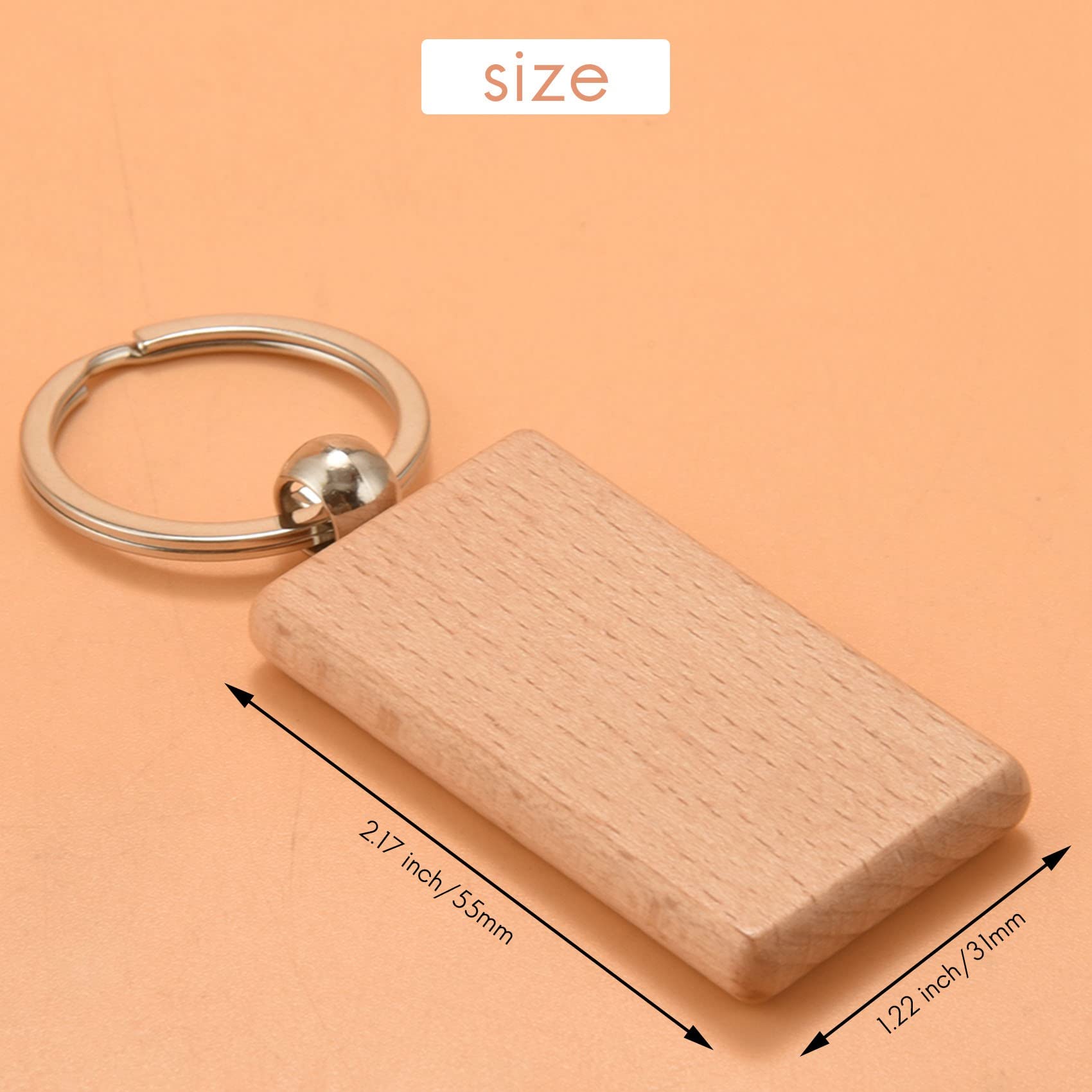 30 Pezzi Rettangolo Vuoto nel ​​Legno nel ​​Legno DIY nel ​​di Incidere Regali DIY