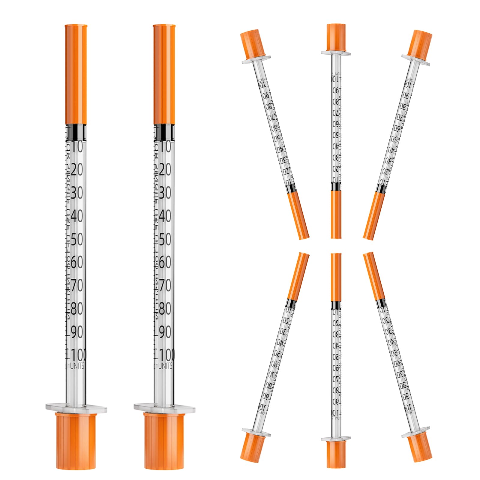 100 Stück 1ml Plastiktube 30G 8mm, Spritze mit Skala einzeln versiegelt für die Flüssigkeitstrennung,Laborzubehör