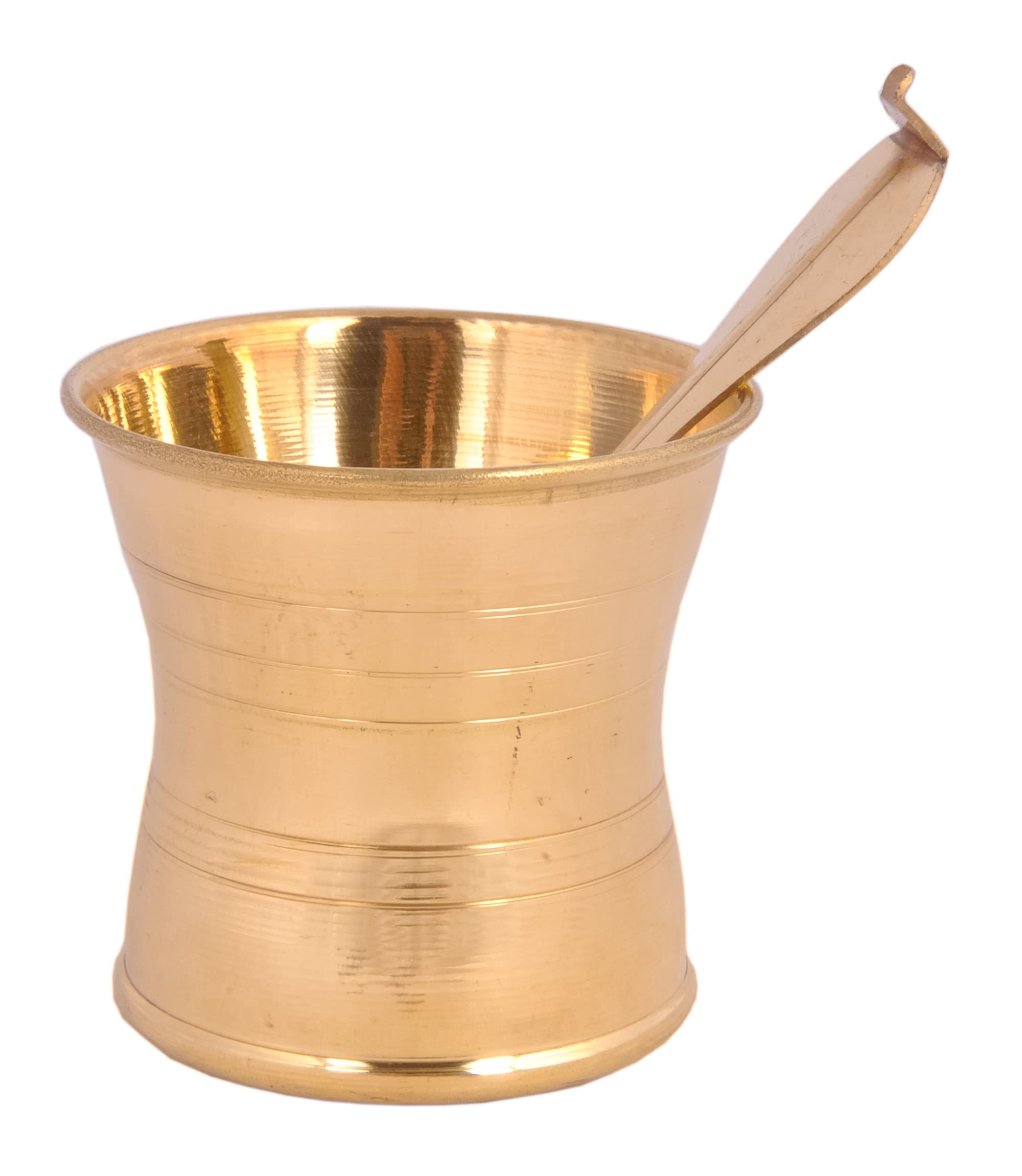 Shiv Shakti Arts® Pure Brass Puja Patra | Punch Patra | Jal Patra with Spoon Set for Poojan Purpose (Set of 1)