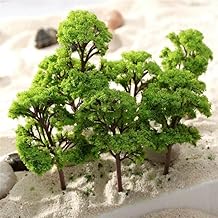 Alberi modellini in miniatura in scala per layout di treni, 4 cm, decorazioni in plastica, alberi in miniatura, modellini ferroviari, accessori per modellismo (10 pezzi)