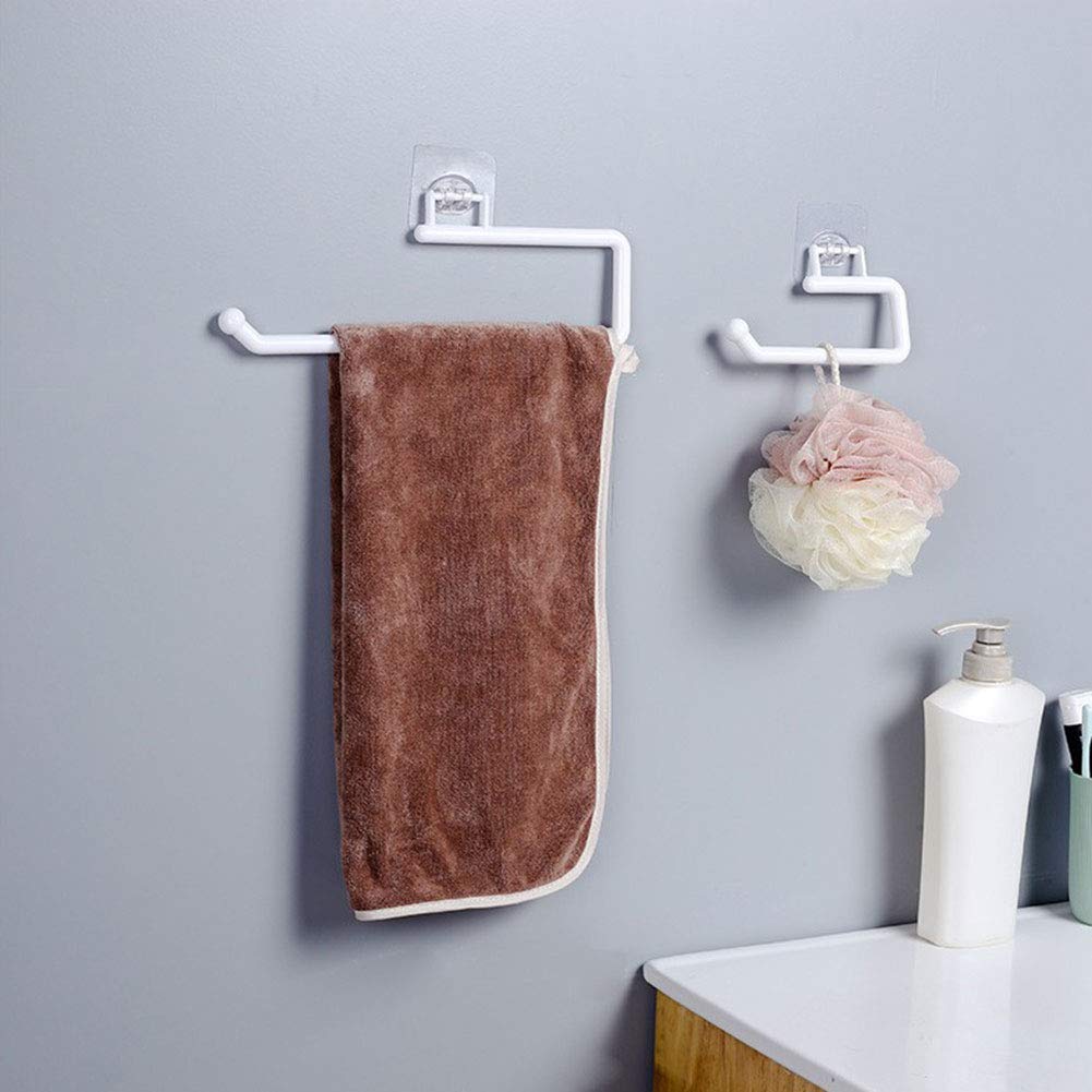 XYNSNDB Portarotolo Autoadesivo per Carta igienica, Confezione da 2, portarotolo in plastica da Parete, per Cucina, Camera da Letto, Bagno, Nessuna Perforazione Richiesta (Bianco)