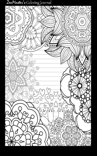 Coloring Journal (black): Therapeutic journal for writing, journaling, and note-taking with coloring designs for inner peace, calm, and focus (100 ... relaxation and stress-relief while writing.)