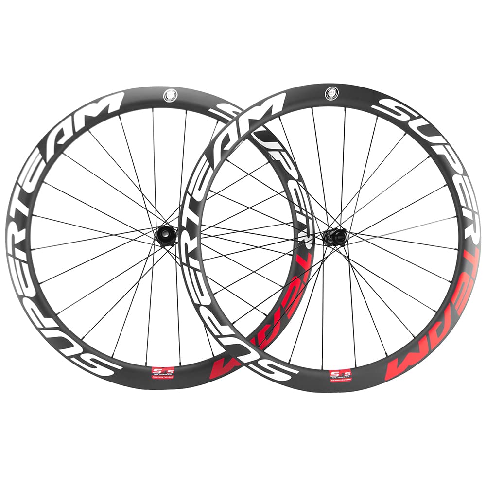 Superteam Carbon Wheel Disc Braking 45C-25 Clincher (Red and White)
