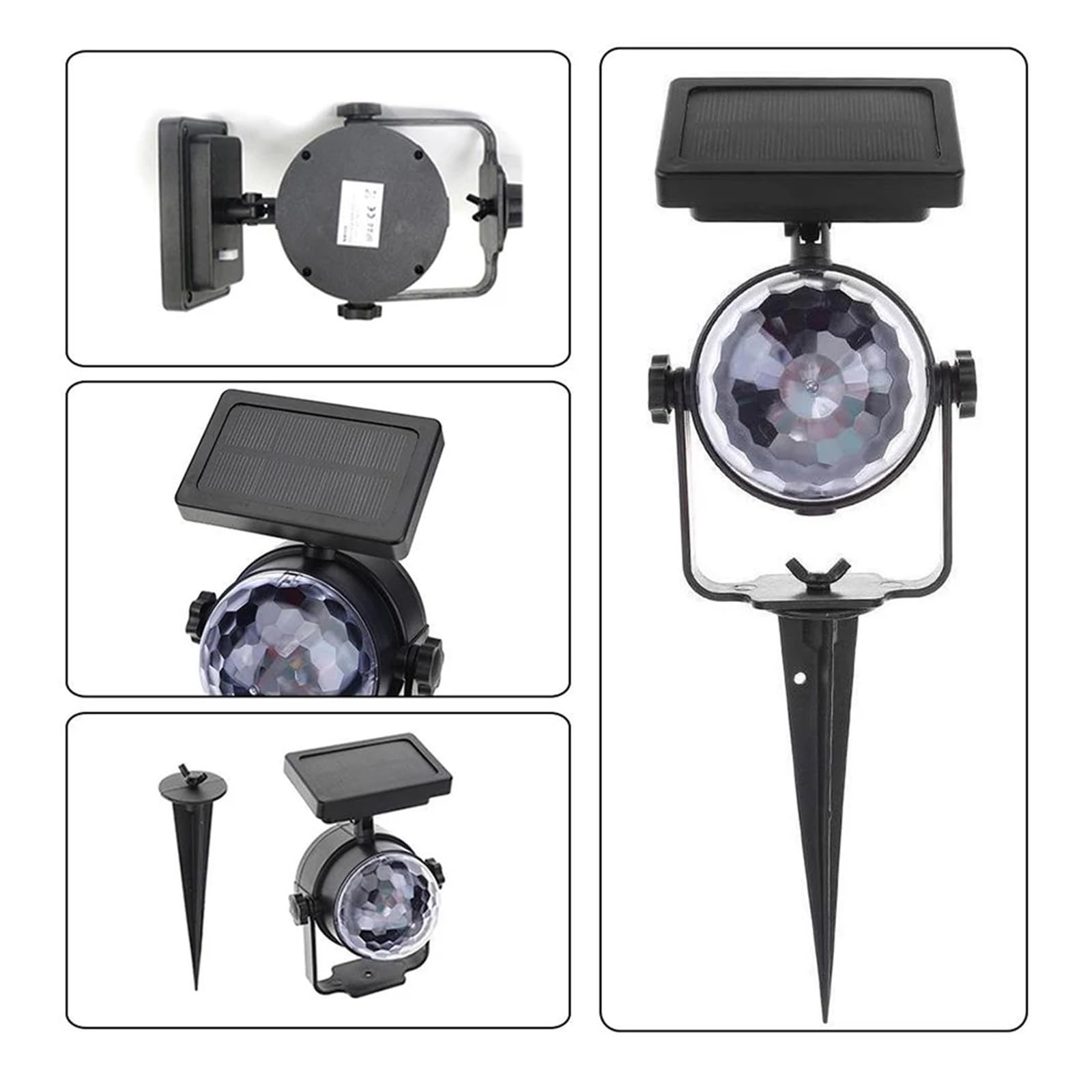 Proiettore Natalizio per Esterni, Lampada di proiezione Solare RGB Sfera Magica di Cristallo Girevole Luce da palcoscenico da Discoteca di Natale Luce da Giardino for Esterni