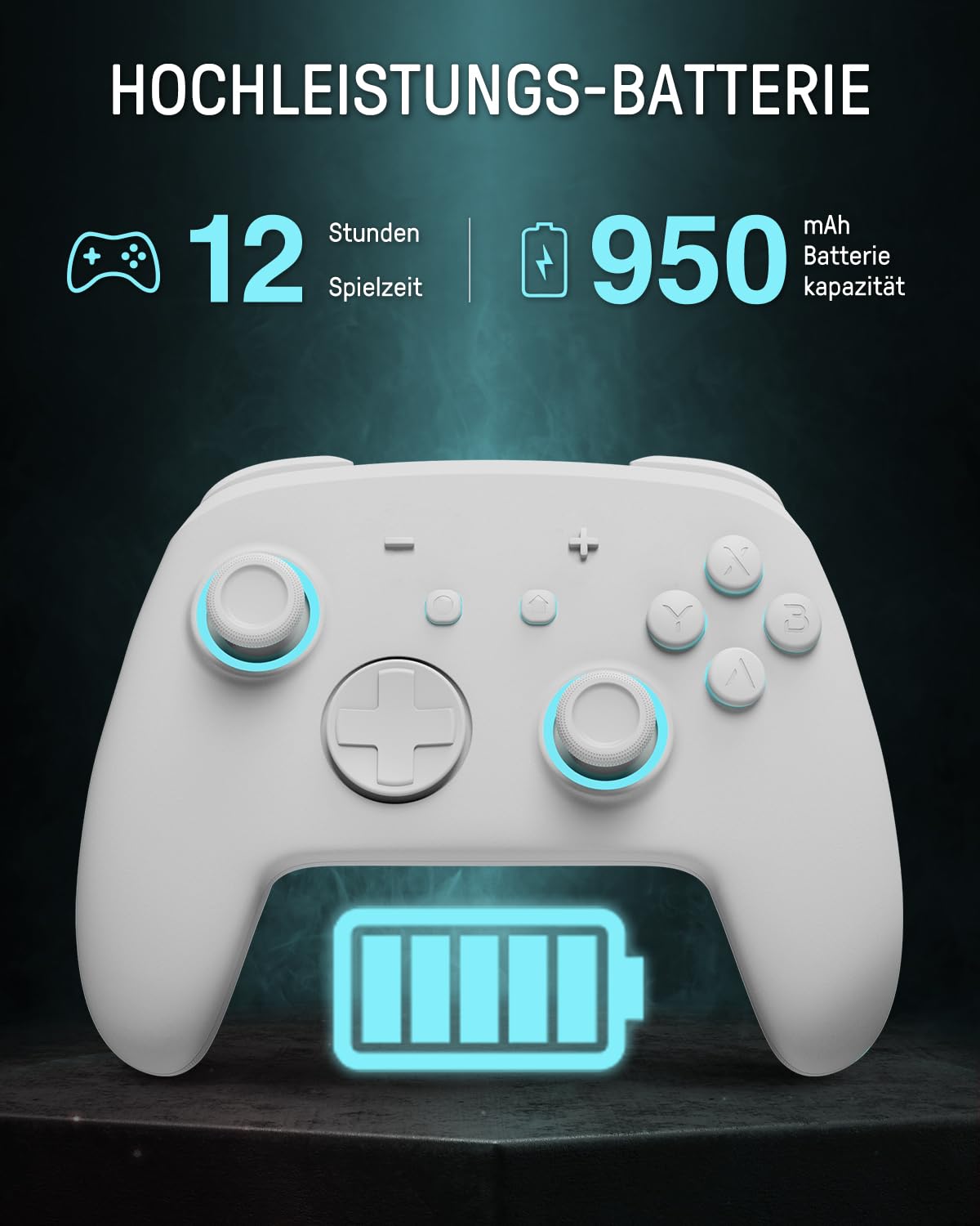 Switch 2 Controller Wireless Pro Controller Kabellos Kompatibel Switch 2 OLED Lite Firefly RGB Bluetooth Gamepad 7 LED Farben Turbo Makro Bewegungsaufnehmer Paddle Weiß