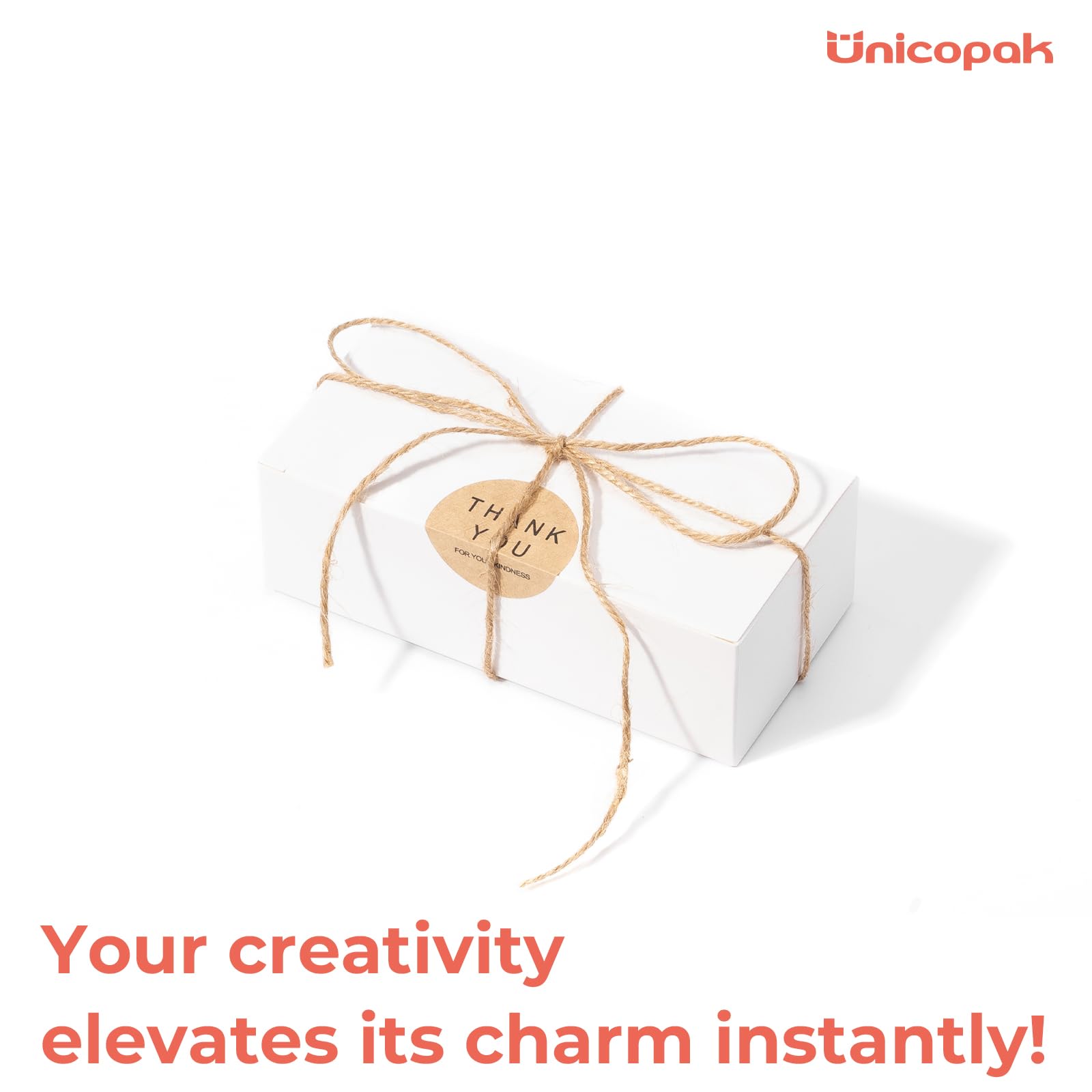 UnicoPak 20 Pack White Small Gift Boxes, 1/2 Lb. Candy Boxes, Food-grade Material, Ideal for Food or Gift Packaging, Gifting Jewelry or Trinkets, Storage Small Items, 5 1/2 x 2 3/4 x 1 3/4"