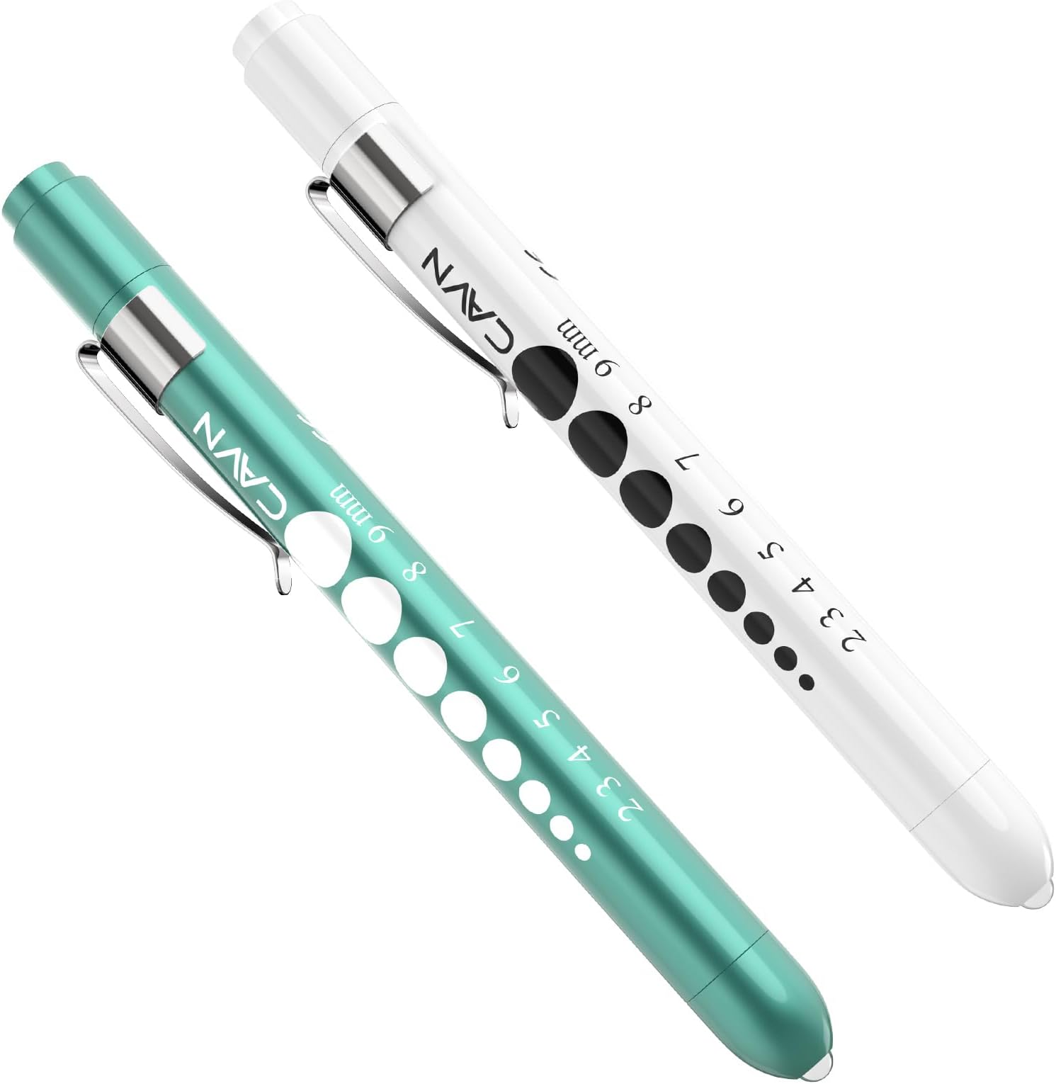 CAVN - Pupil LED Light Pen for Nurses and Doctors, Pack of 2 Reusable Medical Light for Nurses (Blue/Green/White)