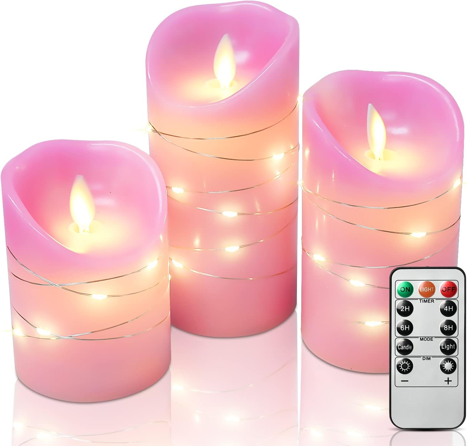 Lumineo LED Kerzen Mit Timer - 2er Set Echtwachs, Flackernde Flamme