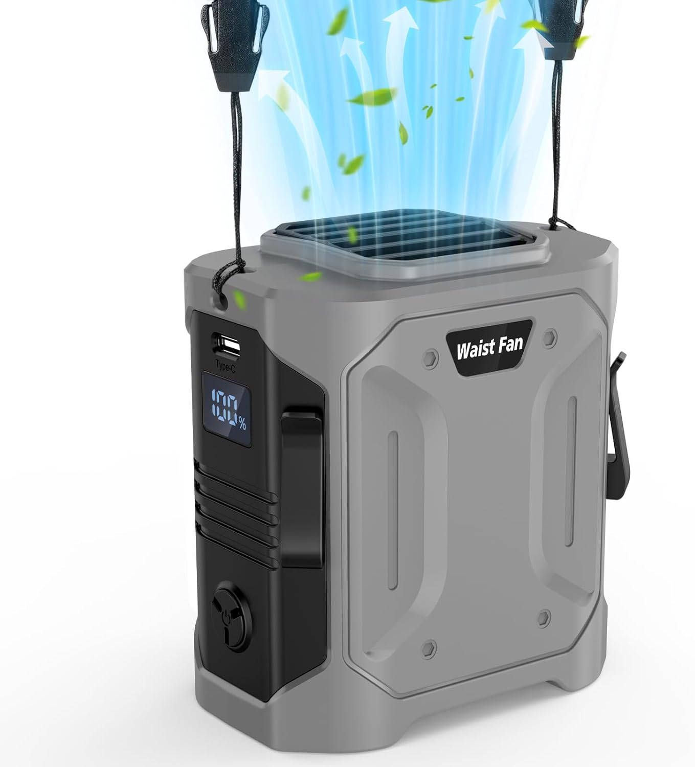 JUANANIUG Portable Waist Fan Rechargable: Wearable Fan Clip on Belt and Hanging on Neck - Up to 16000 RPM and 35H Working Time