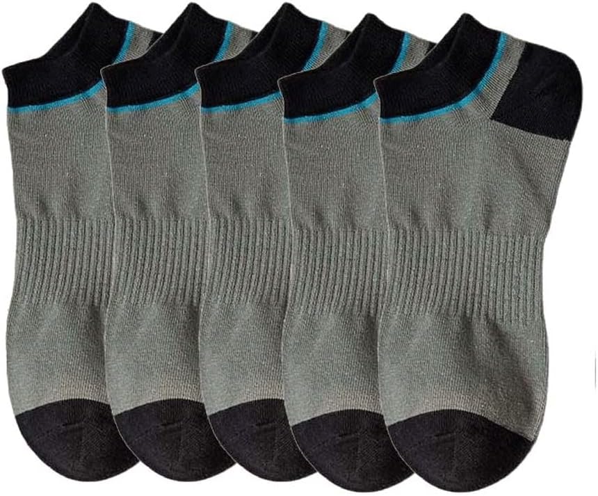 5 Pairs of Men's Socks Shallow Mouth Four Seasons Cotton Socks Sports Breathable Invisible Boat Socks(Black)