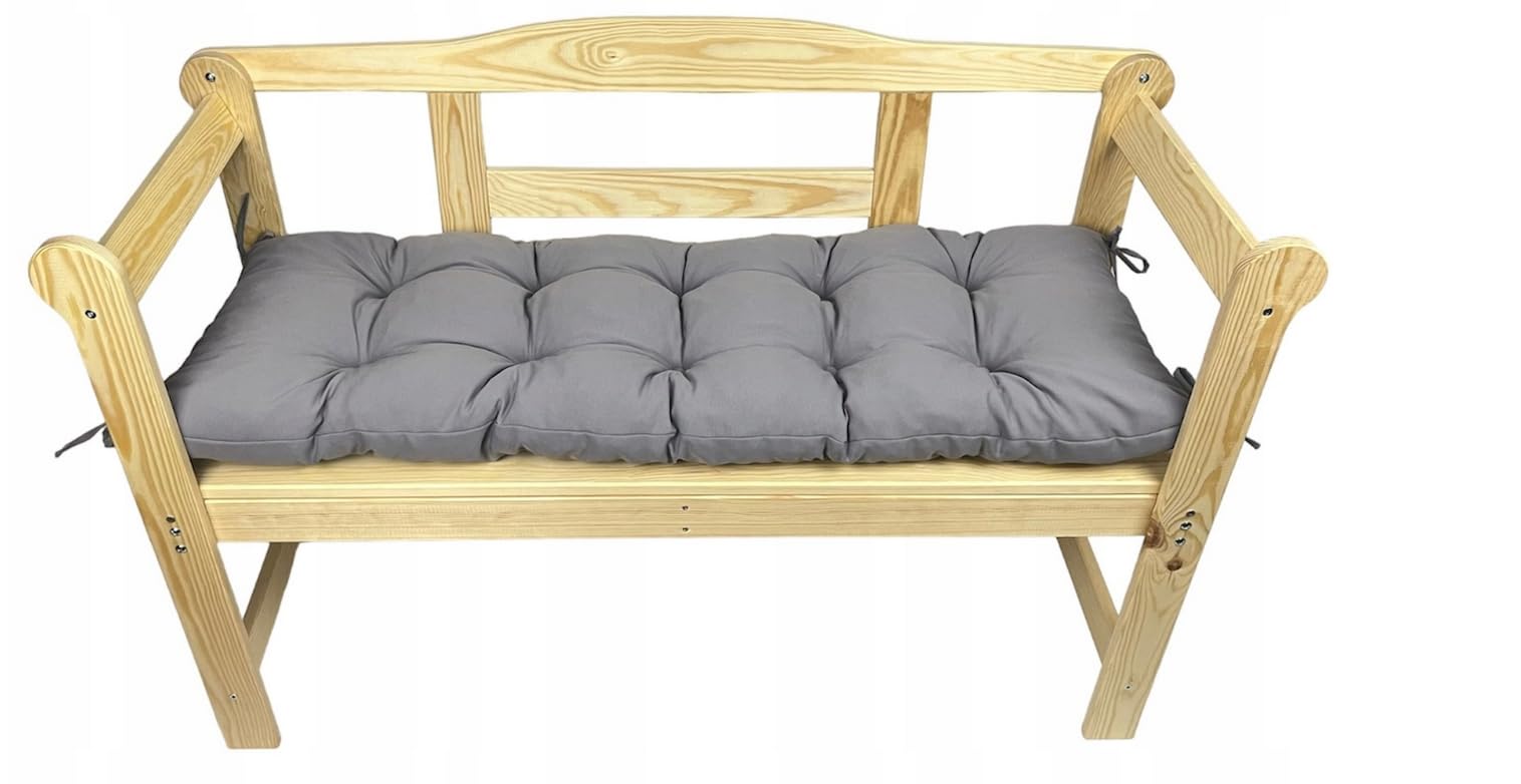 Olenka Cojín para Banco de Jardín, Asiento para Patio, Mueble de Exterior Interior, Terraza, Balcón, Porche (110 x 40 x 8 cm, Gris)