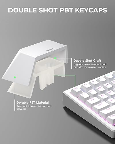 Miniatura 4 de SDYZ XVX Doubleshot Teclas PBT 60 75 100% - Teclas Brillantes a Través de Teclas Mecánicas, Juego Completo de 131 Llaves, Perfil OEM,