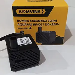 Bomba Submersa Bombinha Motor Para Aquário Fonte Água Bebedouro Pet 150l/h Bivolt 110/220-Lene
