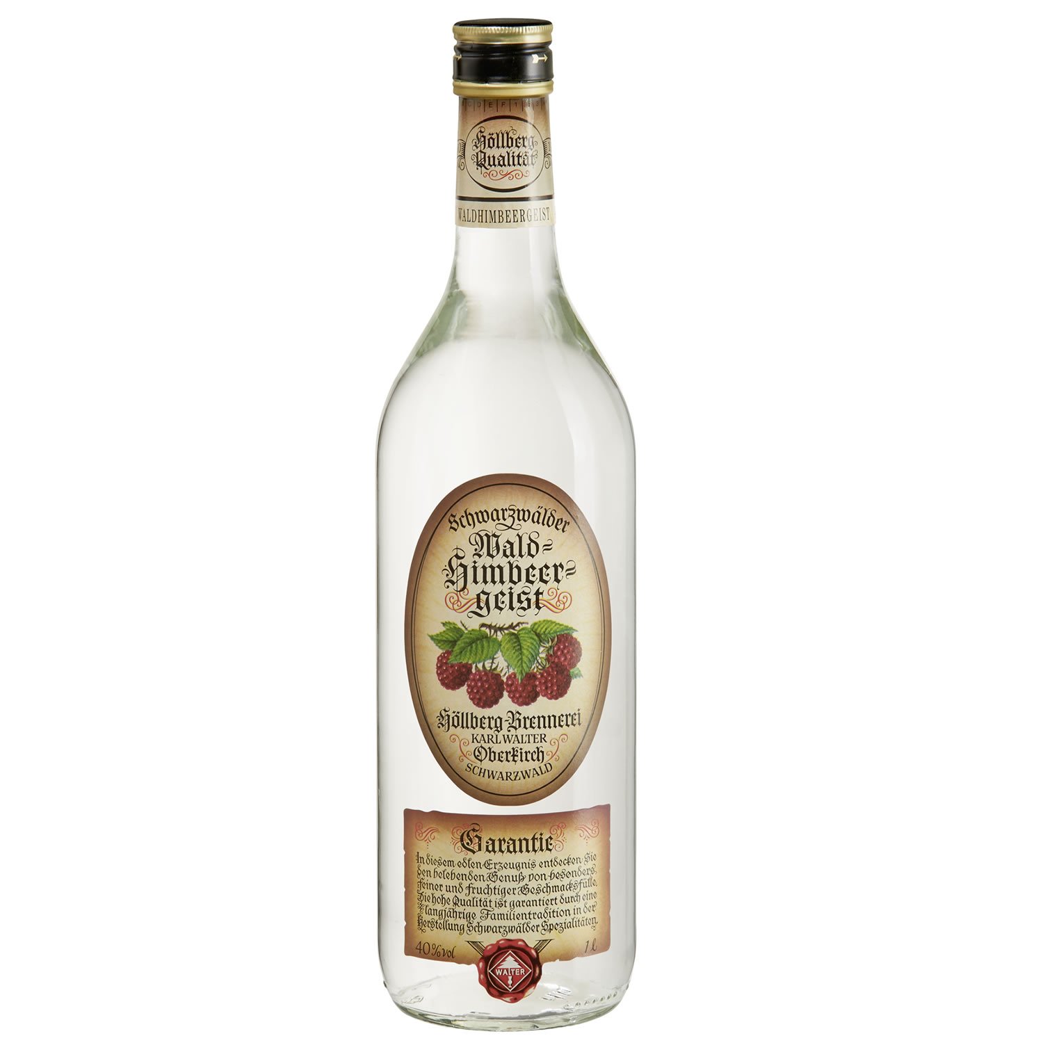 Wald-Himbeergeist "Höllberg" 40% vol., (1 x 1l) naturbelassener Geist ohne Aromastoffe