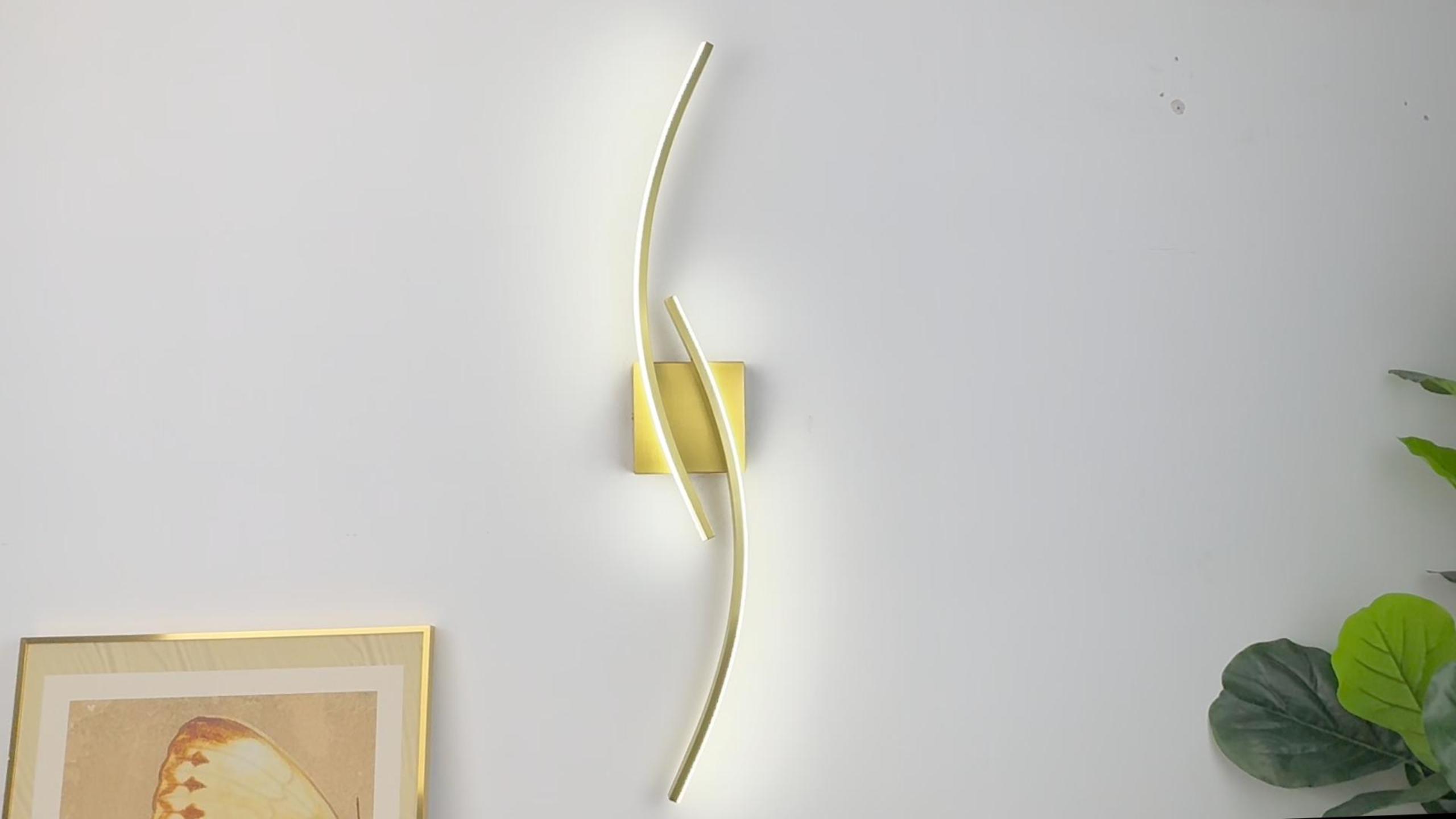 Image of Hardwired Modern LED Wall Light Fixtures, 3000~6000K Modern 5CCT Wall Sconce for Living Room, 31.5IN Indoor Wall Lights Gold Bathroom Light for Bedroom, Hallway, Bedside